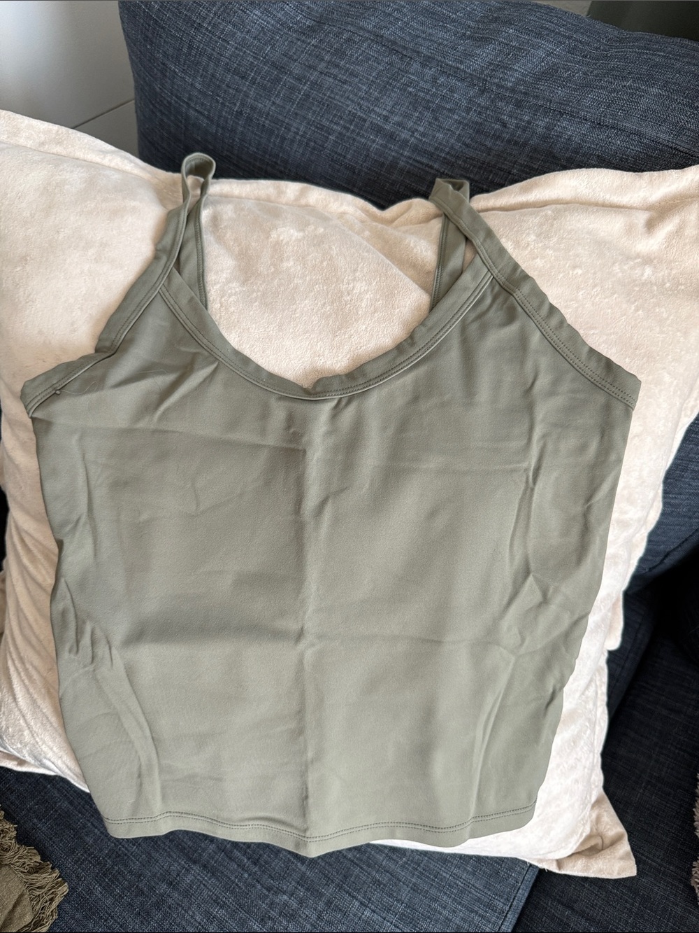 PrettyLittleThing Olive Green Ribbed Tank Top